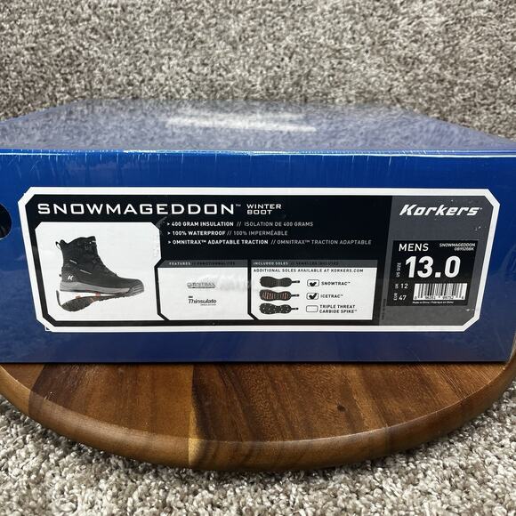 KORKERS Mens Size 13 Snowmageddon With SnowTrac Sole Black Boot (OB9601BK) - Picture 5 of 6